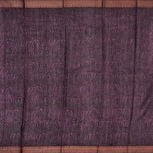 Burgundy Woven Chanderi Cotton Saree With Printed Small Floral Motifs