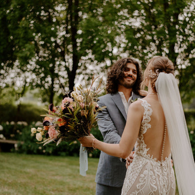 A Romantic Museum Wedding with Bright DIY Flowers
