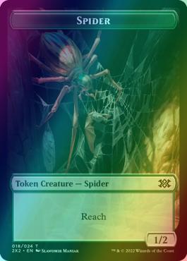 Aven Initiate Token (04) // Spider Token (18) [Double Masters 2022: Tokens] [Foil]