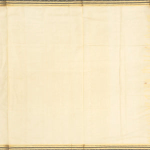 Cream Handloom Silk Cotton Saree With Elephant Buttas