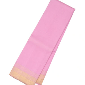 Baby Pink Handloom Kanchipuram Silk Saree With Comb tooth Border