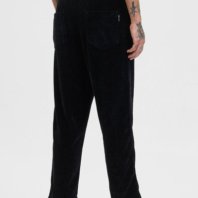 Black Corduroy Relaxed Fit Trousers