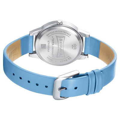 Splash Pink Dial Sky Blue leather Strap