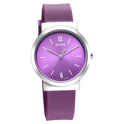 Essentials Purple Dial & Polyurethane Strap