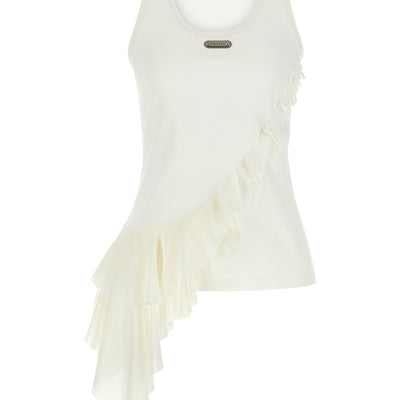 Alexander McQueen Silk Ruffle Tank Top