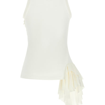 Alexander McQueen Silk Ruffle Tank Top