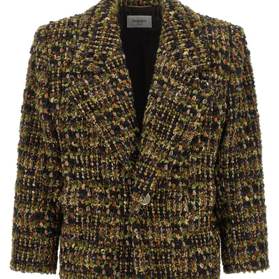 Saint Laurent Bouclé Tweed Blazer