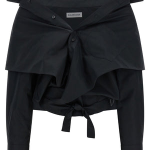 Balenciaga Crop Shirt Off The Shoulder