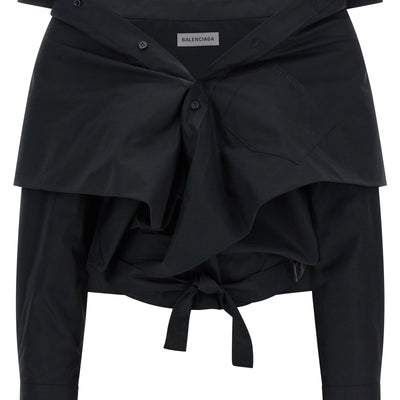 Balenciaga Crop Shirt Off The Shoulder