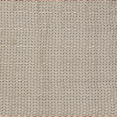 Cream Woven Jaipur Cotton Saree Printed With Black Chevron Motifs