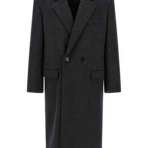 Saint Laurent Double-face Combed Wool Coat