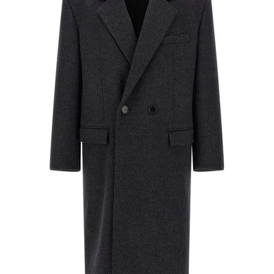 Saint Laurent Double-face Combed Wool Coat