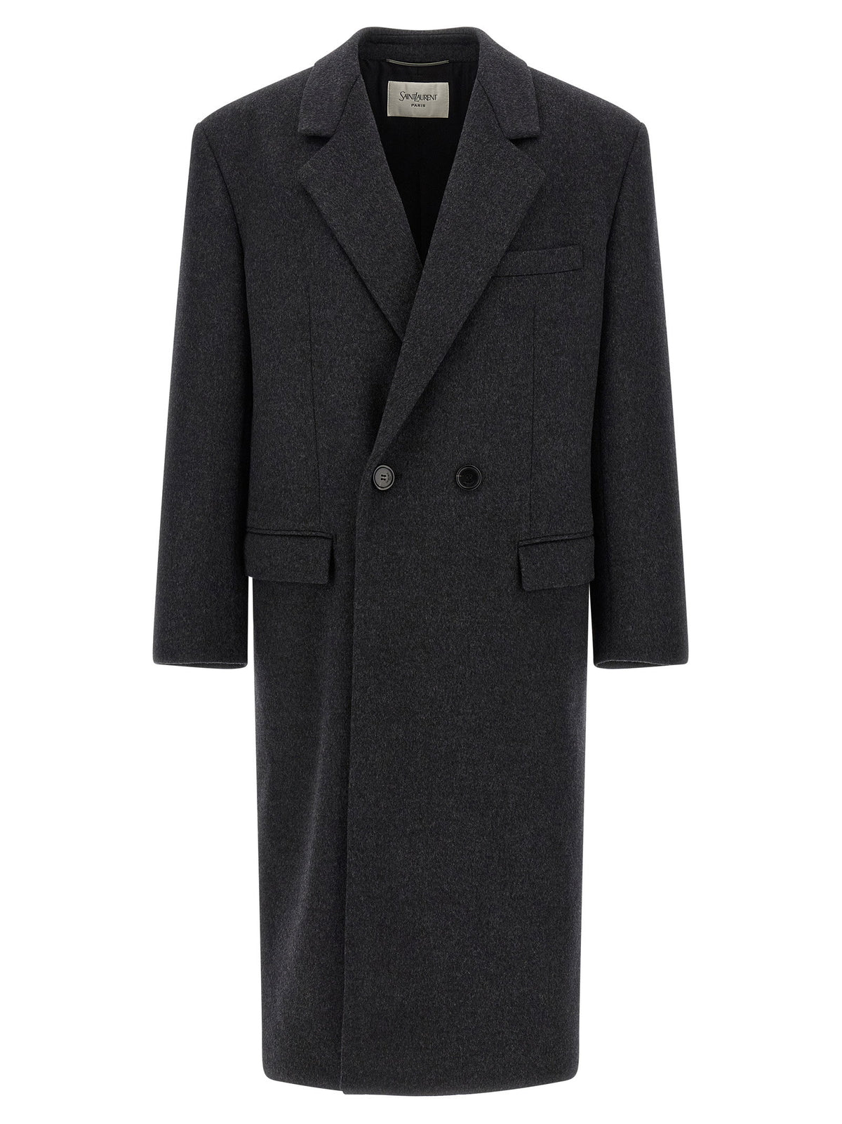 Saint Laurent Double-face Combed Wool Coat