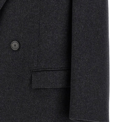 Saint Laurent Double-face Combed Wool Coat
