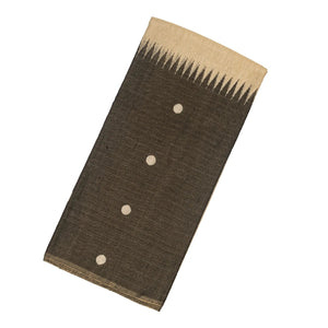 Cream Handloom Tissue Saree With Long Brown Border