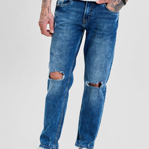 Blue Distressed Skinny Fit Jeans