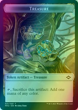 Beast Token (09) // Treasure Token (21) [Modern Horizons 2 Tokens] [Foil]