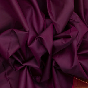 Magenta Handloom Kanchipuram Silk Saree With Solid Zari Border