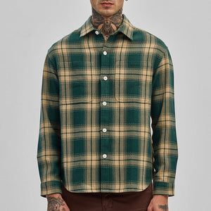 Dark Green Flannel Checks Slim Fit Shirt