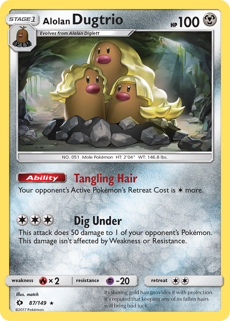 Alolan Dugtrio - 87/149 - Rare Holo