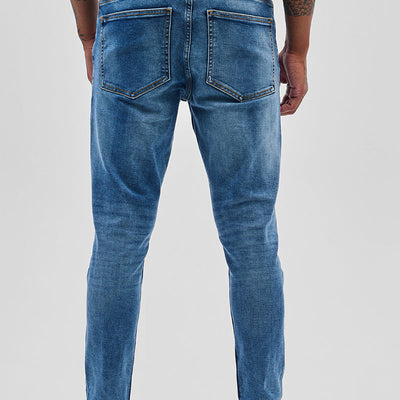 Blue Distressed Skinny Fit Jeans