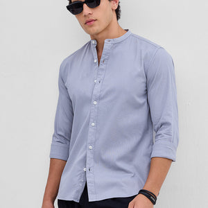 Light Grey Mandarin Shirt