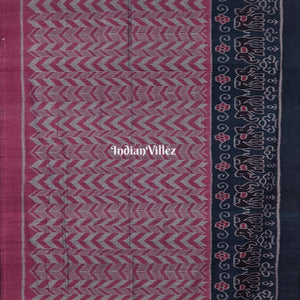 Charcoal Mauve Sambalpuri Ikat Cotton Saree