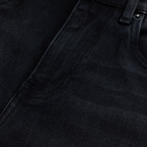 Charcoal Black Tapered Fit Jeans