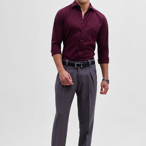 Grey Slim Fit Stretch Trousers