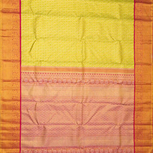 Green Handloom Kanchipuram Tissue Silk Saree With Diamond Motifs