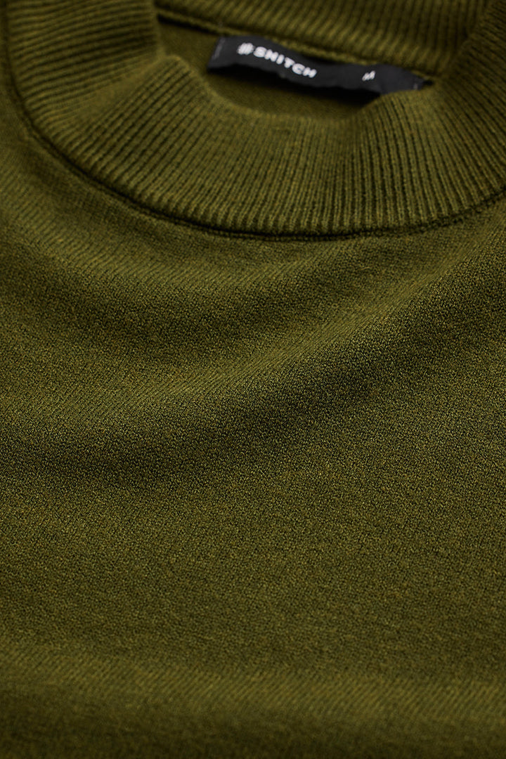 Olive Knitted Sweatshirt