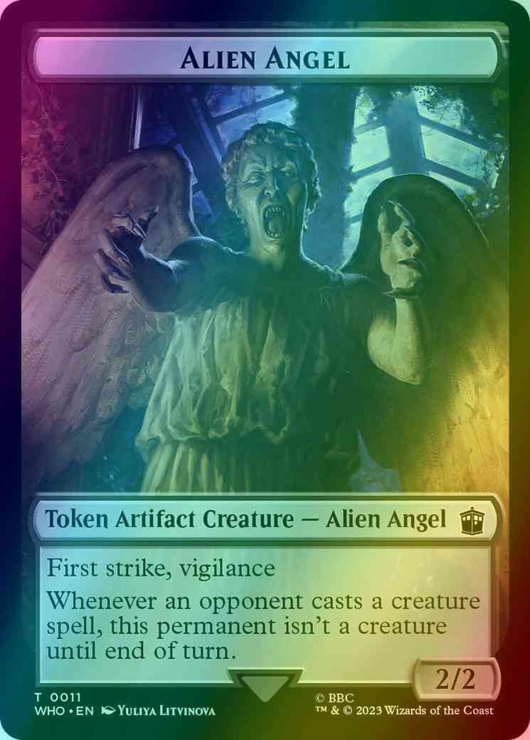 Alien Angel Token (11) // Clue Token (21) [Universes Beyond: Doctor Who: Tokens] [Foil]
