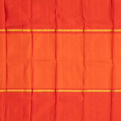 Grey Handloom Kanchipuram Korvai Silk Saree With Checks