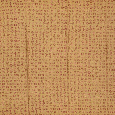 Beige Woven Jaipur Cotton Saree With Printed Flower Motifs