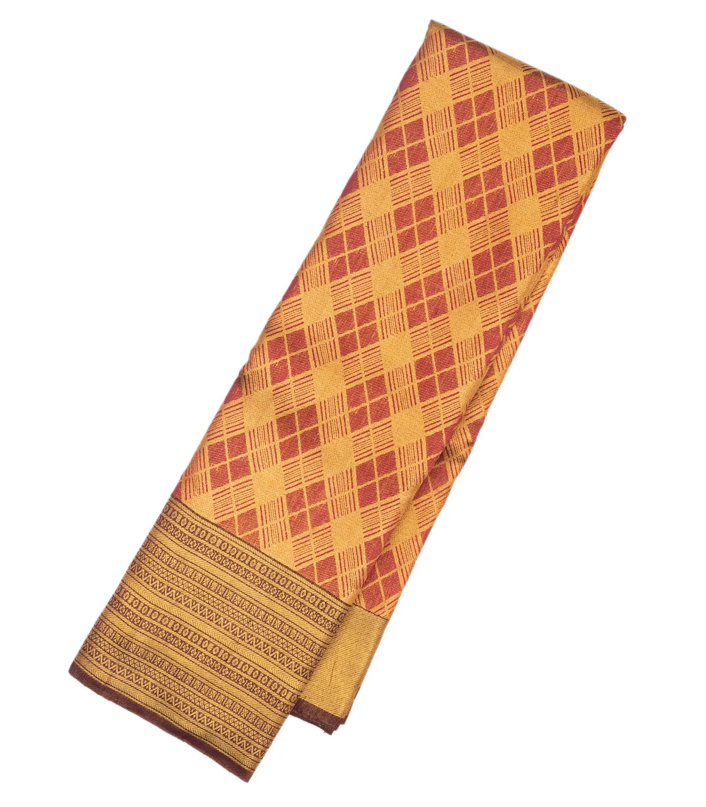 Dusty Pink Handloom Kanchipuram Tissue Silk Saree With Diagonal Checks