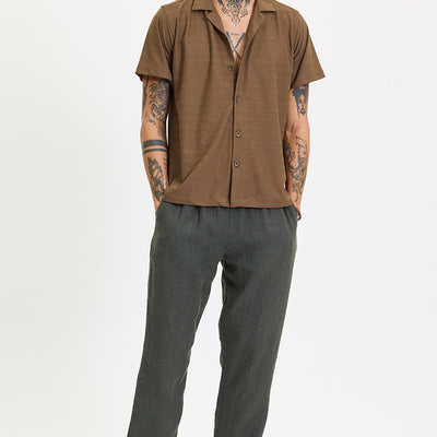 Brown Stripes Box Fit Shirt