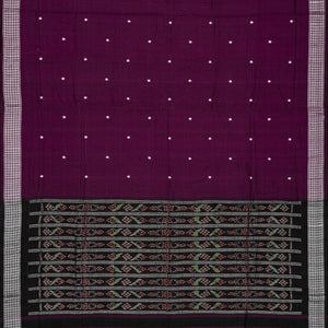 Magenta Orissa Cotton Saree With Kamalam Buttas