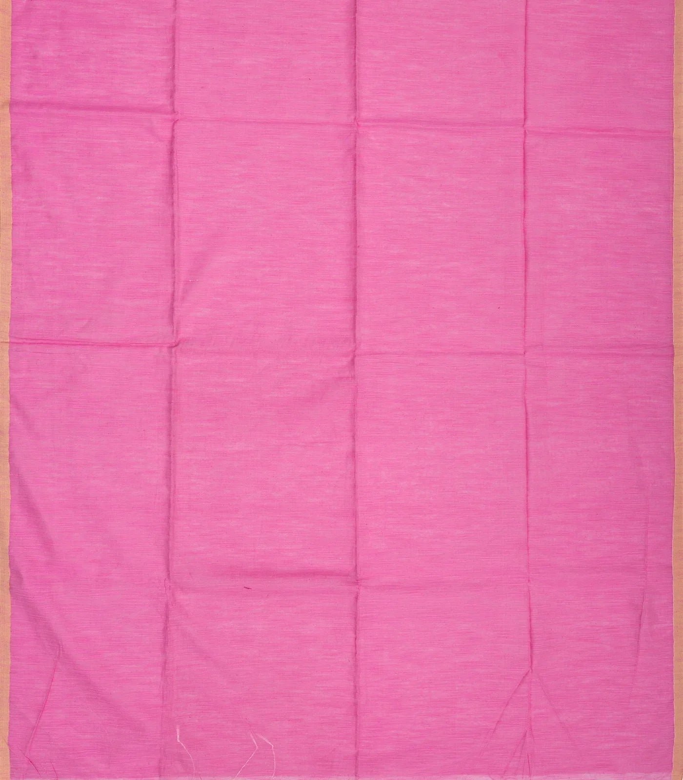BubbleGum Pink Handloom Plain Bengal Cotton Saree With Printed Blouse