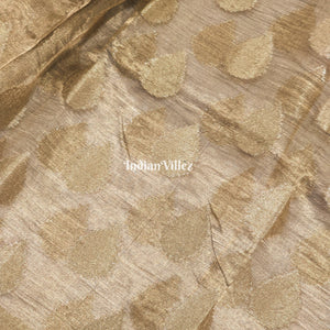 Army Green Zari Woven Banarasi Tissue Saree