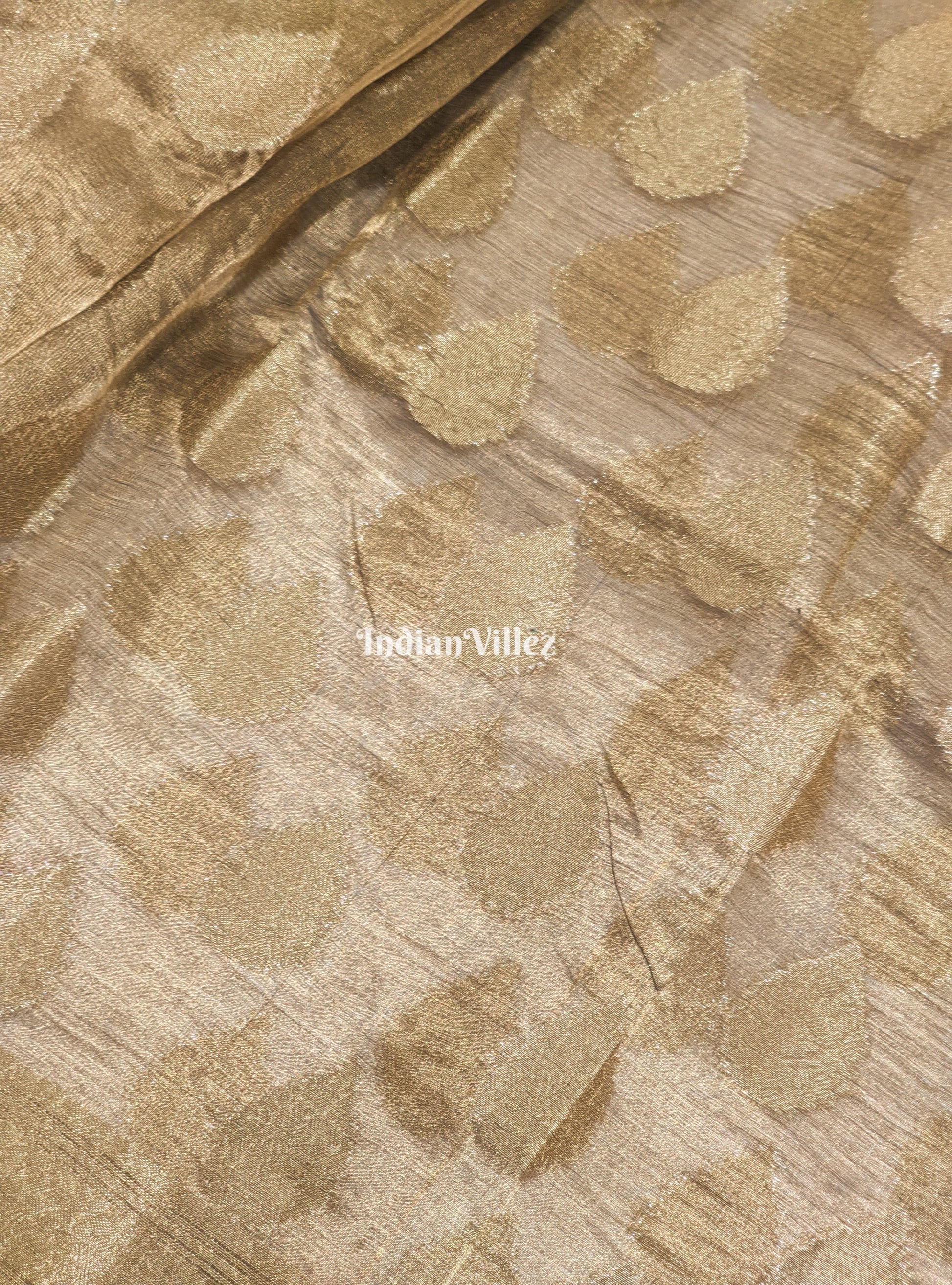 Army Green Zari Woven Banarasi Tissue Saree