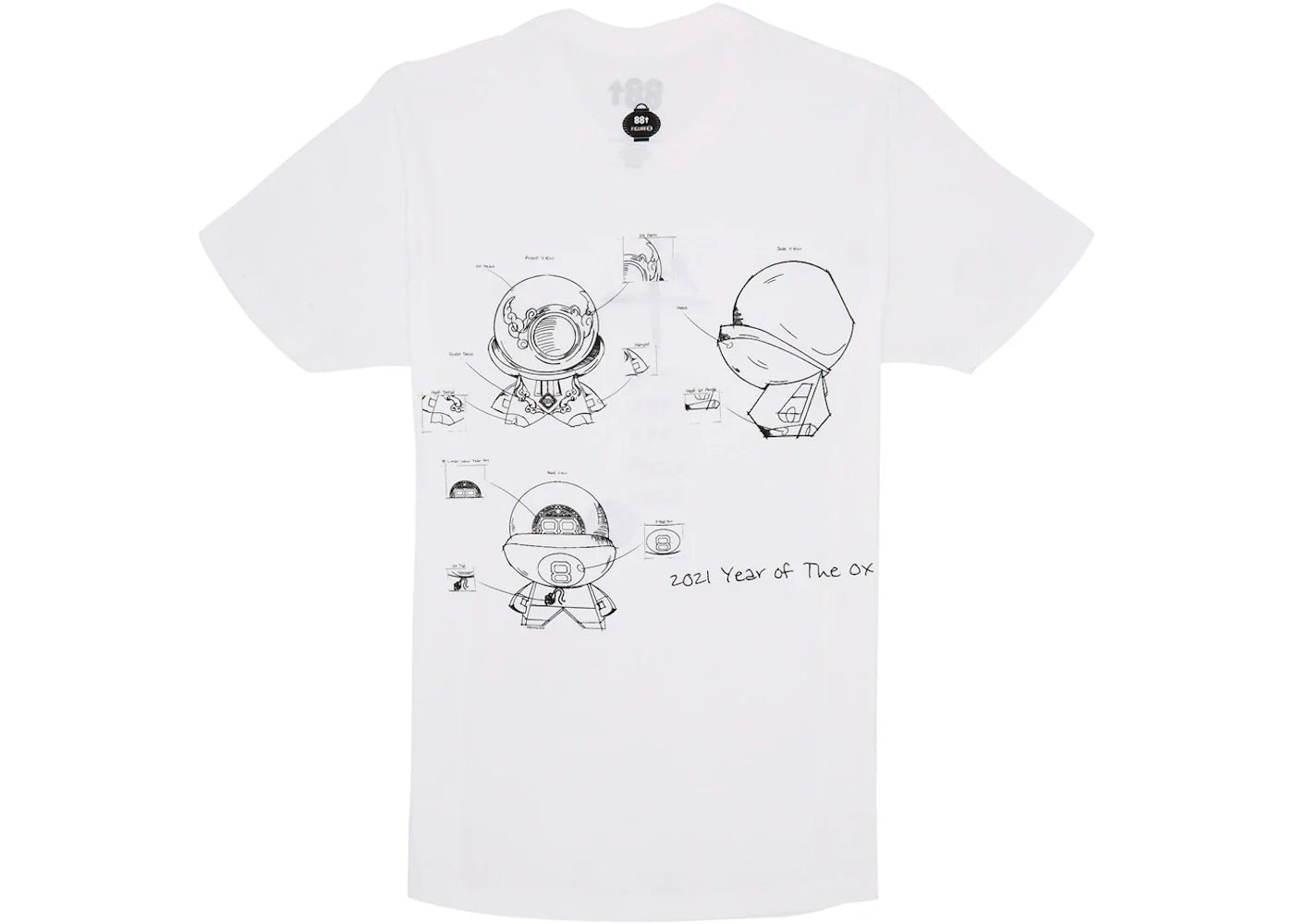 88rising "Year of the Ox" Blueprint T-shirt White