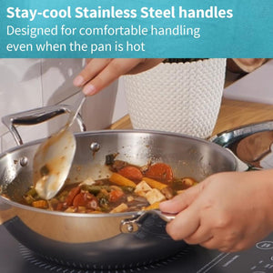 Hawkins Tri-Ply Stainless Steel Deep Fry Pan With Stainless Steel Lid | Gas & Induction Compatible | Silver | 1 Pc