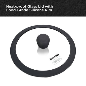 Hawkins Futura Die Cast Non Stick 16 cm Appe Pan with Glass Lid | 8 Cups | Paniyarakkal | Gas & Induction Compatible | Black