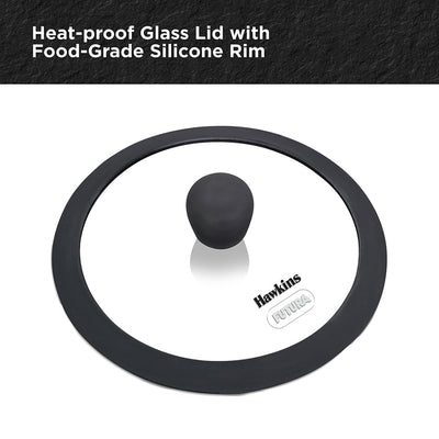 Hawkins Futura Die Cast Non Stick 16 cm Appe Pan with Glass Lid | 8 Cups | Paniyarakkal | Gas & Induction Compatible | Black