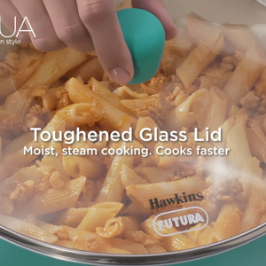 Hawkins Futura Aqua Ceramic DFP Casserole with Glass Lid | Gas & Induction Compatible | Ivory | 1 Pc