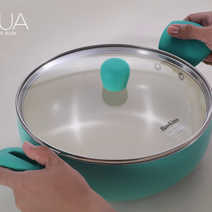 Hawkins Futura Aqua Ceramic DFP Casserole with Glass Lid | Gas & Induction Compatible | Ivory | 1 Pc