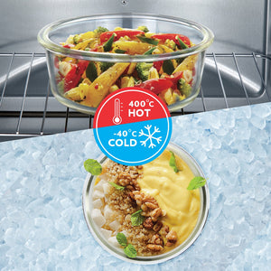 Borosil Klip n Store 240 ML Round Glass Container | Transparent | 1 Pc