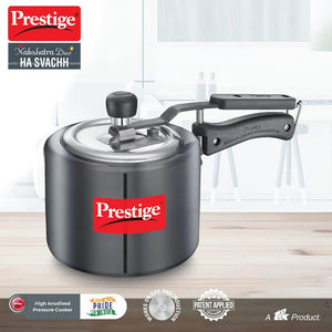 Prestige Nakshatra Duo Plus Svachh Hard Anodised Aluminium Pressure Cooker | Induction Compatible | Black