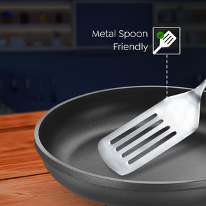 Prestige Omega Die-Cast Plus Aluminium Non-Stick Fry Pan | Gas & Induction Compatible | Black