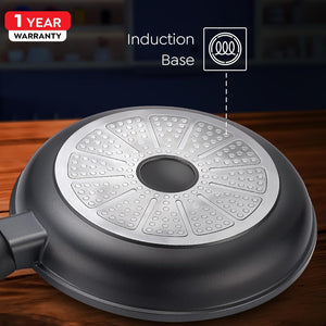 Prestige Omega Die-Cast Plus Aluminium Non-Stick Fry Pan | Gas & Induction Compatible | Black